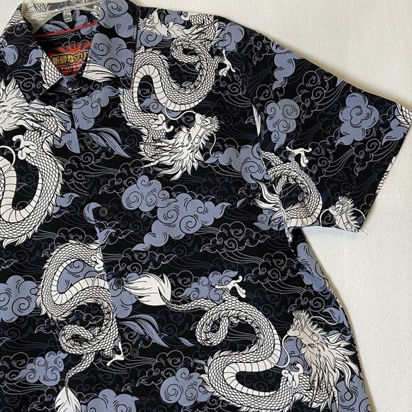 Fresh Prints of Tokyo Shirt Mens Dragon Sz M Drill Clothing AOP Button Up - Picture 3 of 15